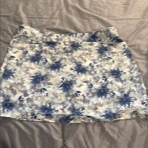 Croft & Barrow Mini Skirt in Blue Floral
